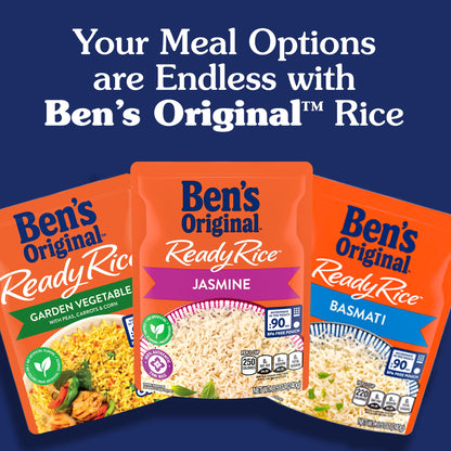 BEN'S ORIGINAL Ready Rice Jasmine Rice, Easy Dinner Side, 8.5 OZ Pouch (Pack of 6)