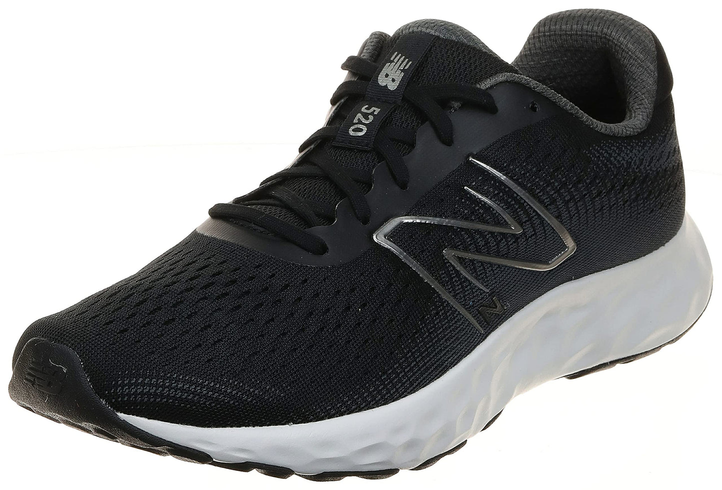 New Balance Men's 520 V8 Running Shoe, Black/White, 12 Wide