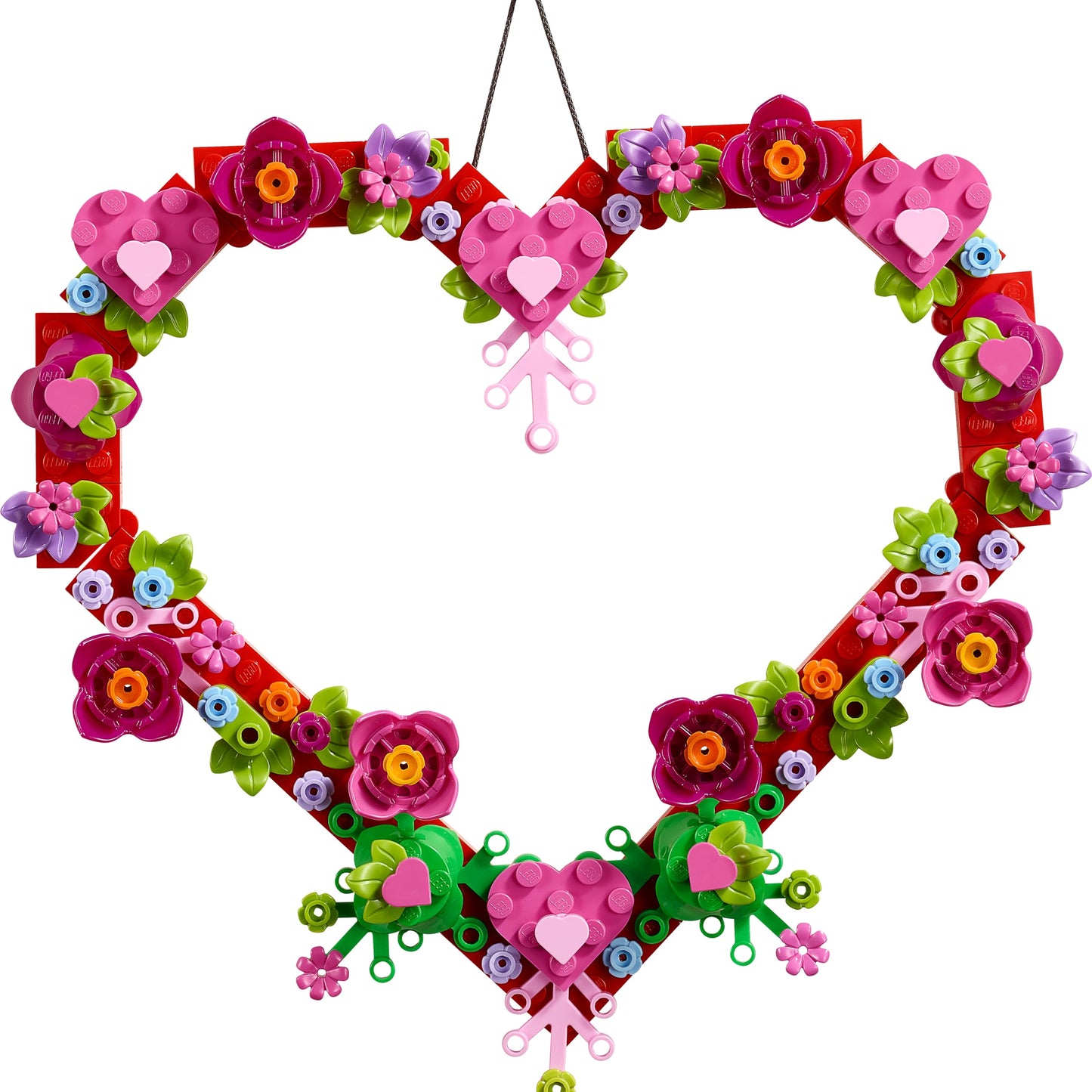 LEGO Heart Ornament Building Toy Kit, Heart Shaped Arrangement of Artificial Flowers, Great Gift for Valentine's Day, Unique Arts & Crafts Activity for Kids, Girls and Boys Ages 9 and Up, 40638