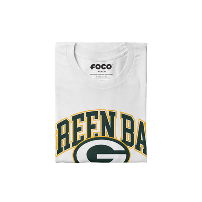 FOCO Green Bay Packers Arched Wordmark White T-Shirt - Large