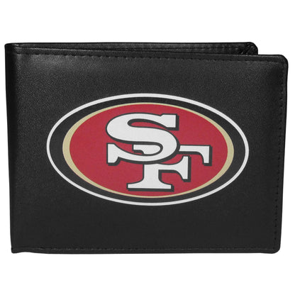 NFL Siskiyou Sports Mens San Francisco 49ers Bi-fold Wallet Large Logo One Size Black