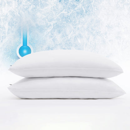 Serta Power Chill Cooling Pillow Protectors, Stain Resistant and Zippered Pillow Protector, Protects Pillow from Dust and Dirt (2 Pack), Standard/Queen, White