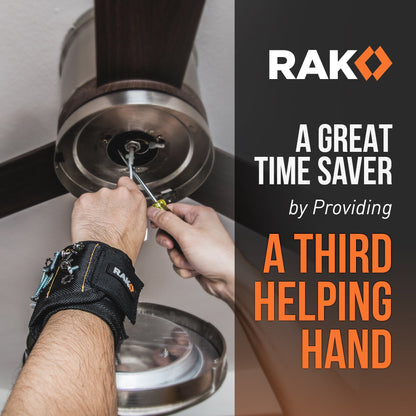 RAK Magnetic Wristband for Holding Screws, Nails and Drill Bits for Men - Made from Premium Ballistic Nylon with Lightweight Powerful Magnets - Valentine's Day Gifts for Men