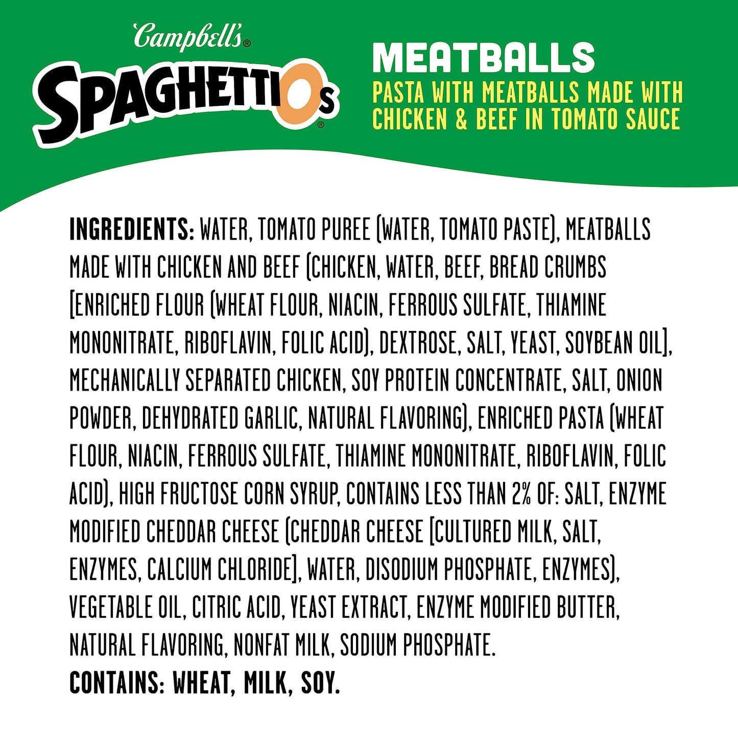 SpaghettiOs Canned Pasta with Meatballs, 15.6 oz Can (Pack of 12)