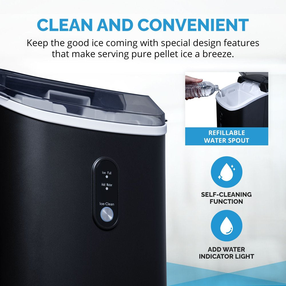 Newair 26 Lbs. Countertop Nugget Ice Maker | Compact Ice Machine | Matte Black