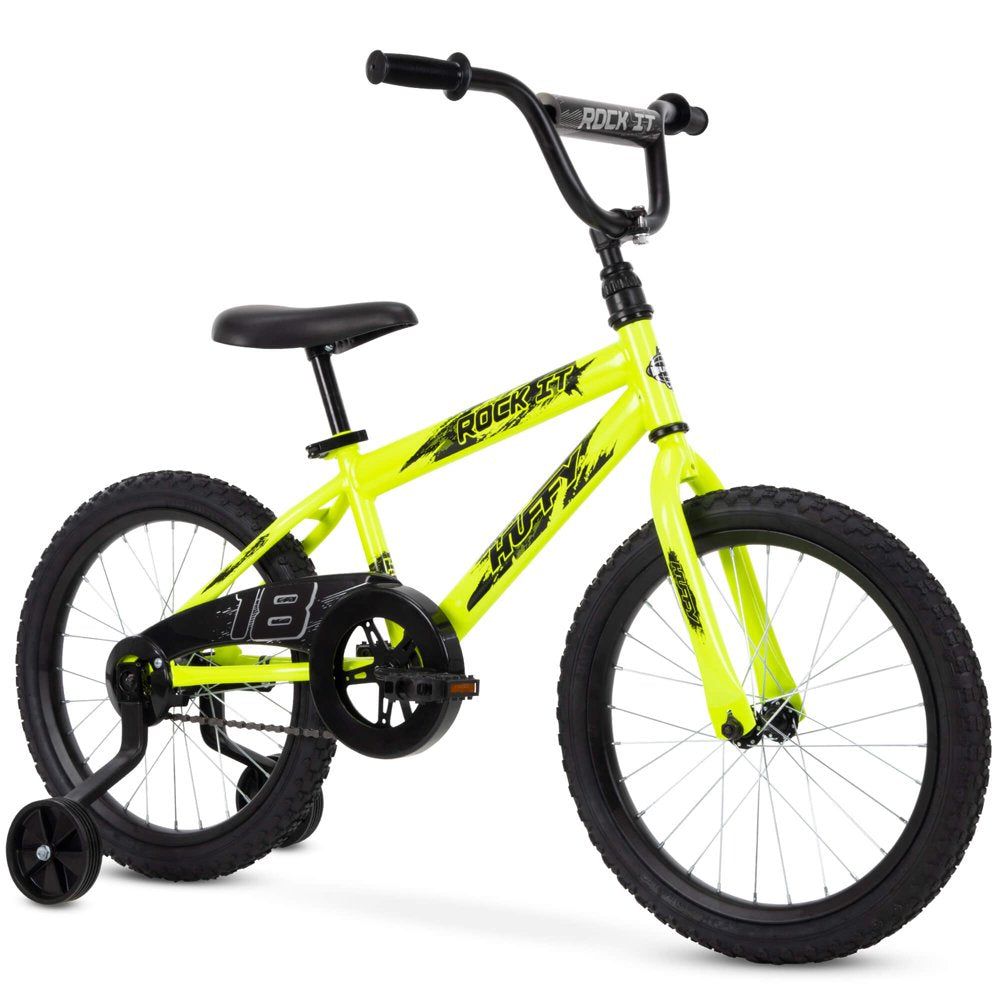 Huffy 18 in. Rock It Kids Bike for Boys Ages 4 and up, Child, Neon Powder Yellow