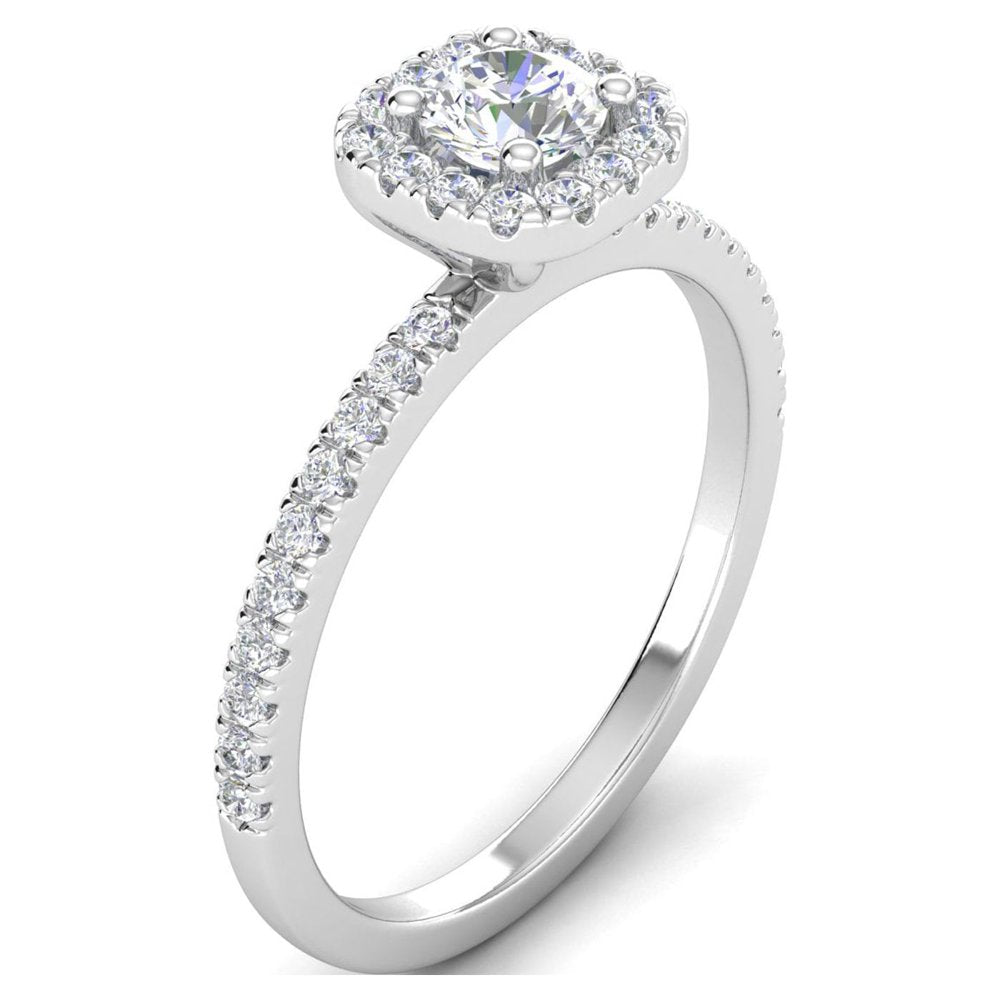 1/2ctw Diamond Halo Engagement Ring in 10k White Gold