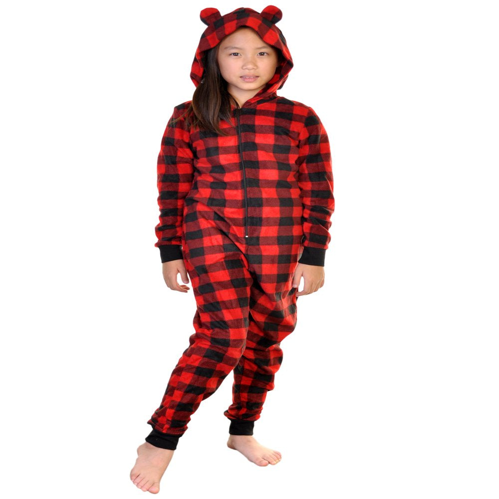 Angelina Christmas Cozy Fleece Notch Collar Pajama Set with Pockets (1-Pack)