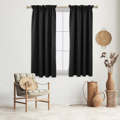 Deconovo Blackout Curtains Rod Pocket Curtain Panels Thermal Insulated Curtains for Dining Room 52 W x 54 L inch 2 Panels