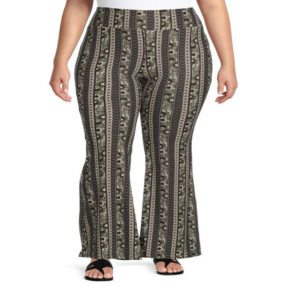  Juniors plus Size Flare Pull on Pants, 3-Pack