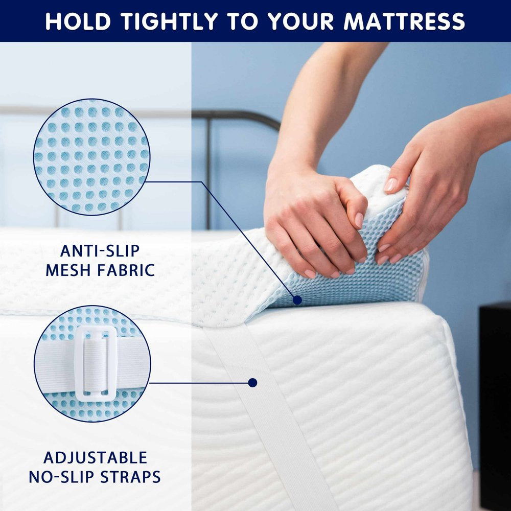 2, 3, or 4 Inch Gel-Infused Memory Foam Mattress Topper with Removable Fitted Cover (4 inch, King)