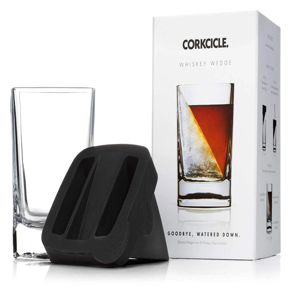 Corkcicle 9 oz Double Old Fashioned Whiskey Glass with Silicone Ice Mold