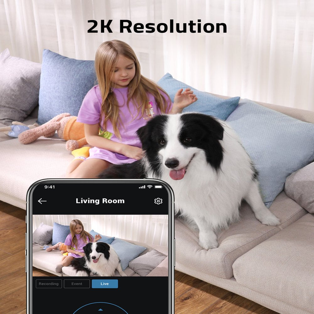  Solo Indoor Mini Cam 2K Wired Surveillance Camera, 24/7 Recording, AI Human Detection, Subscription Free