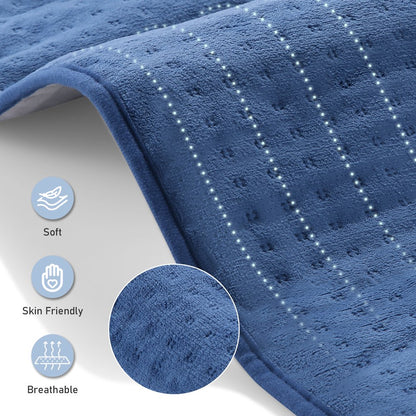 MARNUR Heating Pad for Back Pain, Large Size 12''x24'' with 4 Heat Settings, Auto Shut-off - Blue