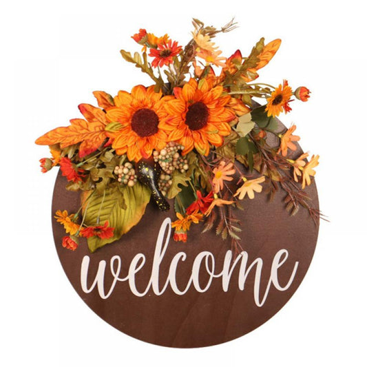 Thanksgiving Fall Wreath Door Decorations - Sunflower Wreath for Fall Autumn Harvest Thanksgiving Front Door Porch Wall Home Indoor Outdoor Decor Clearance