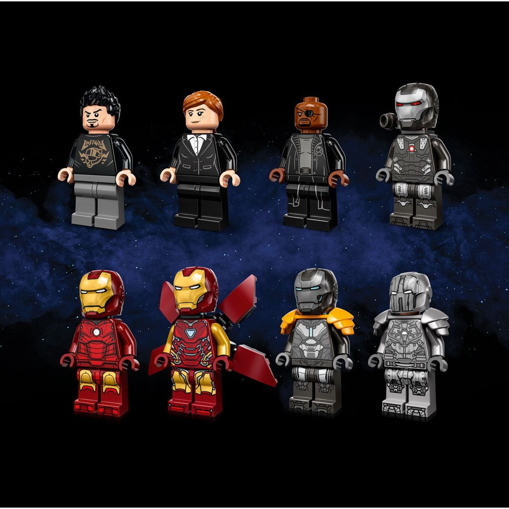 LEGO Marvel Iron Man Armory Toy Building Set 76216, Avengers Gift for 7 Plus Year Old Kids, Boys & Girls, Iron Man Pretend Play Toy, Marvel Building Kit with MK3, MK25 and MK85 Suit Minifigures