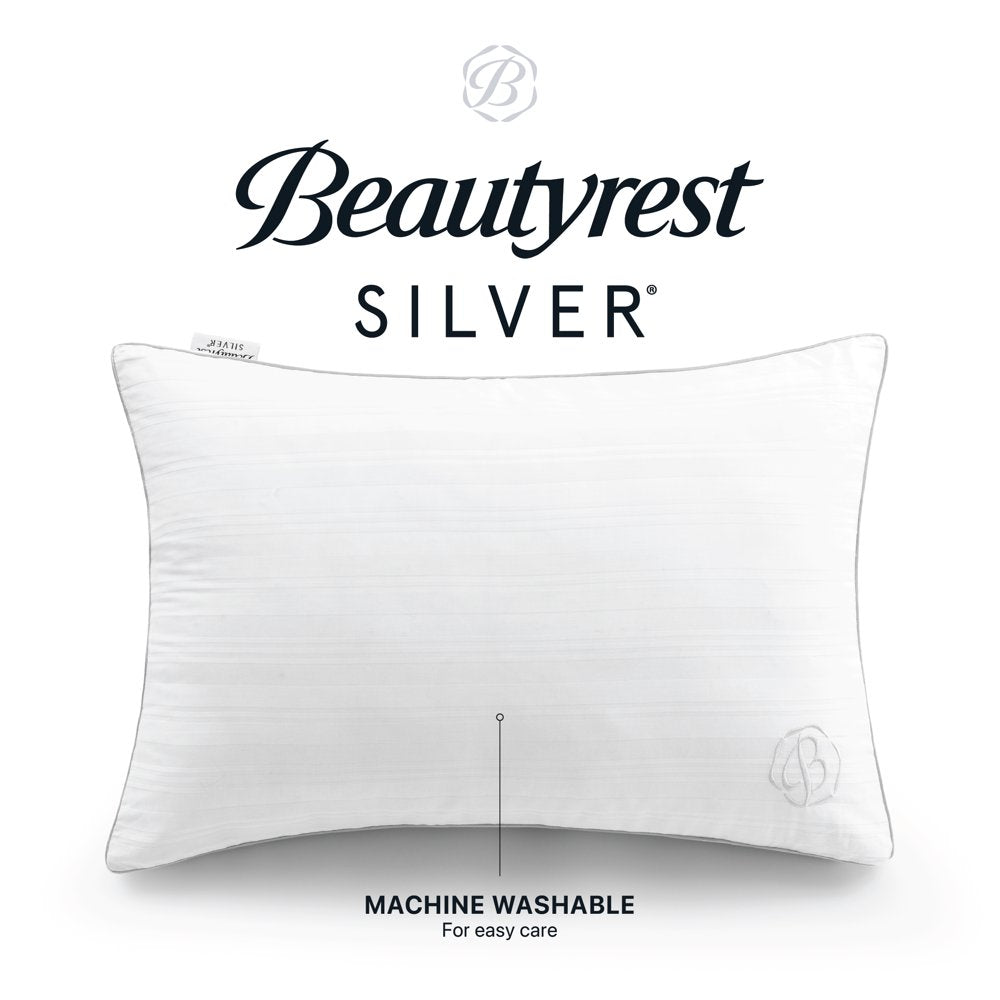 Beautyrest Silver Enveloping Comfort Down Alternative Bed Pillow with Cotton Tencel Lyocell Cover, Standard/Queen