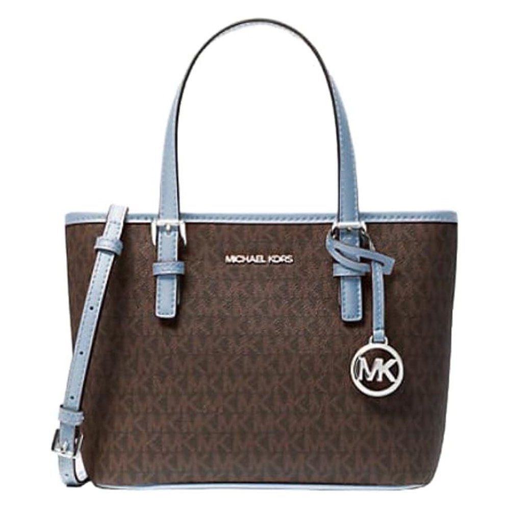 Michael Kors 35T9Gtvt0B Jet Set Travel Extra-Small Logo Top-Zip Tote Bag in Pwd Blsh Mlt