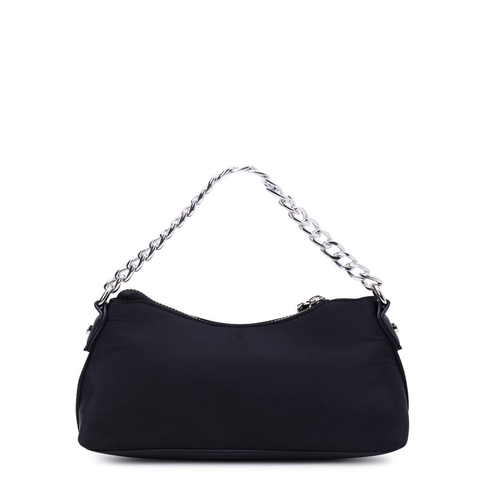  Women's Hobo Crossbody Handbag with Chain, Black