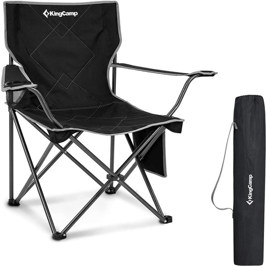 KingCamp Lightweight Camping Chairs Folding Chairs Portable Lawn Chairs Fold Up Patio Chair for Adults Black