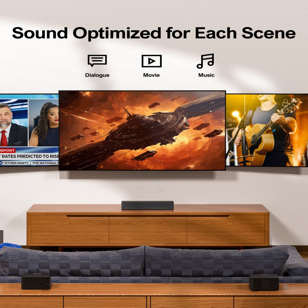 ULTIMEA 5.1 Dolby Atmos Sound Bar, 410W Surround Sound Bar for TV with Wireless Subwoofer, 3D Surround Sound System, Surround and Bass Adjustable Home Theater Systems TV Speakers, Poseidon D60 , 2023