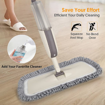 SUPTREE Microfiber Spray Mop for Floor Cleaning with 3 Washable Pads Wet Jet Dry Dust Mop for Floors