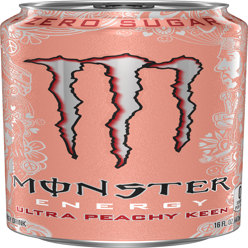 Monster Energy, Ultra VP, Ultra Peachy Keen, Strawberry Dreams, Zero Ultra, 16 fl oz, 12 pk