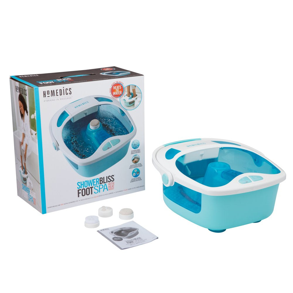 Homedics Shower Bliss Footspa with Massaging Water Jets, 3 Attachments and Toe-Touch Controls, FB-625