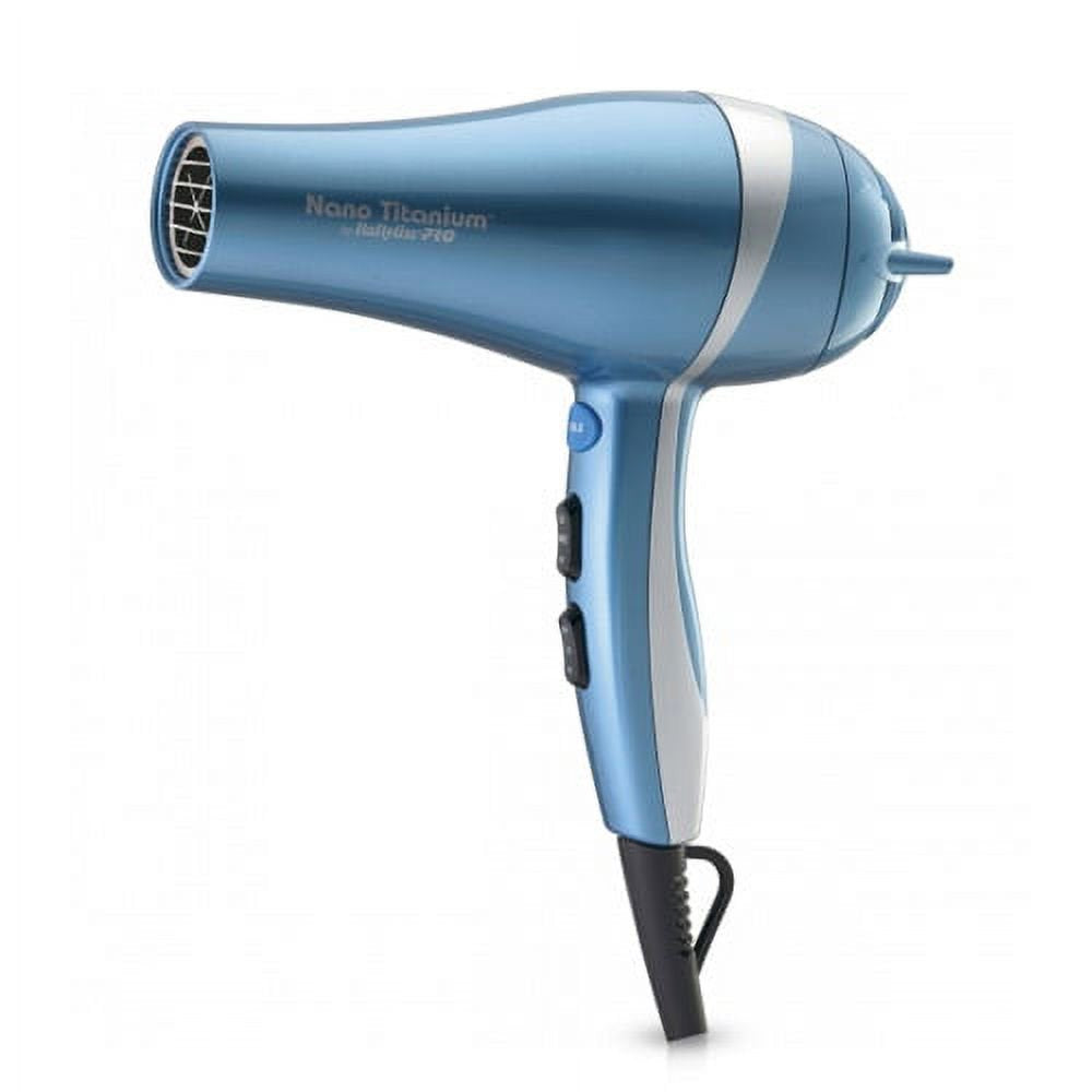 BaBylissPRO Nano Titanium Mid-Size Ionic Hair Dryer, 2000 Watts, Blue