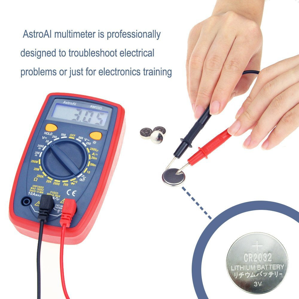 Multimeter Tester, Digital LCD Multimeter 2000 Counts, AstroAI Electrical Tester Meter, Voltmeter for Gift