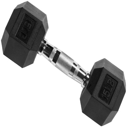 BalanceFrom Rubber Encased Hex Dumbbell, 35LBs, Single