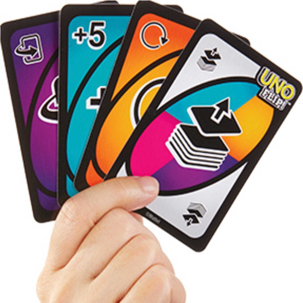 UNO Flip! Card Game for Kids, Adults & Family Night with Double-Sided Cards, Light & Dark