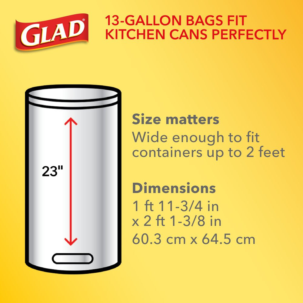 Glad ForceFlex 13 Gallon Tall Kitchen Trash Bags, Gain Original Scent, Febreze Freshness, 40 Bags