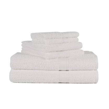  Solid 6-Piece Bath Towel Set, School Grey