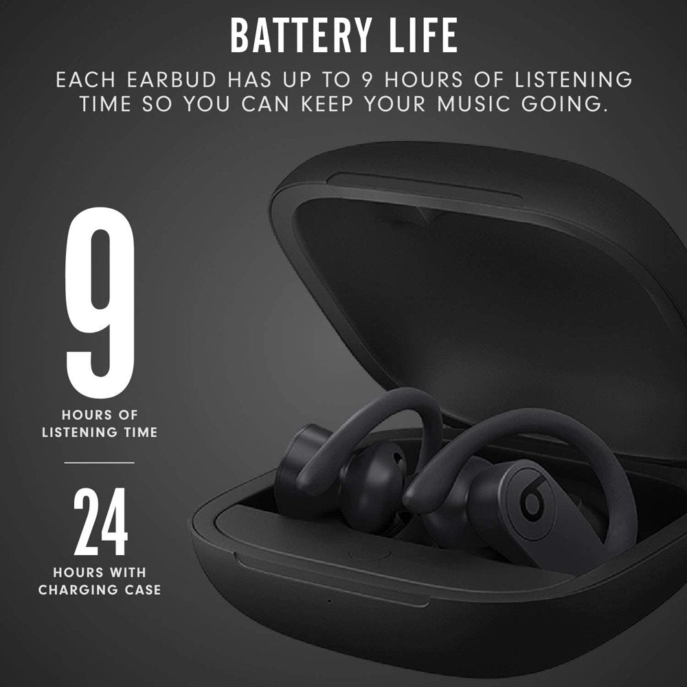 Restored Beats Powerbeats Pro High-Performance Wireless Earbuds - H1 Chip, Class 1 Bluetooth, 9 Hours of Listening Time, Sweat Resistant, Built-In Microphone - (Black) (Refurbished)