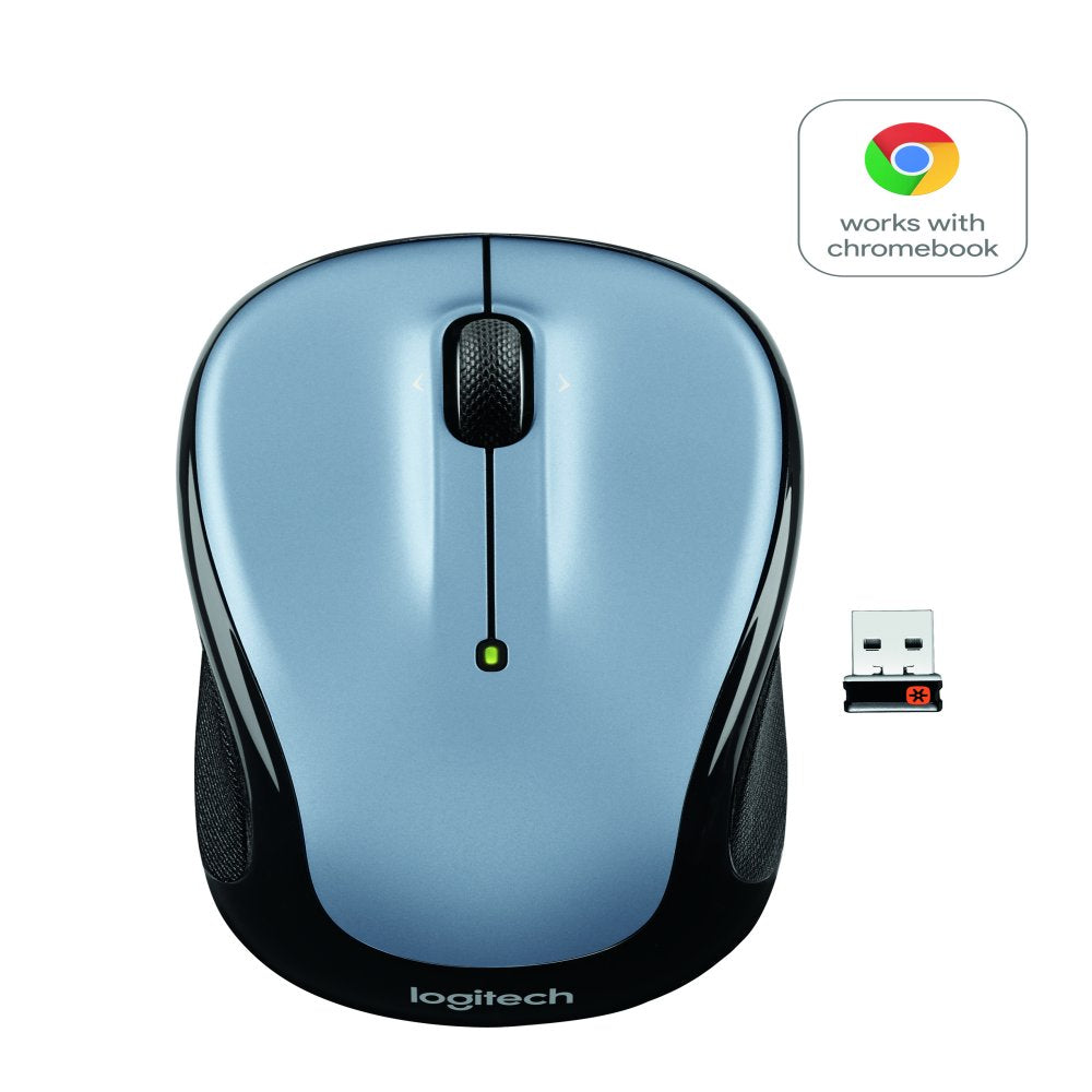 Compact Wireless Mouse, 2.4 Ghz with USB Unifying Receiver, Optical Tracking, Blue