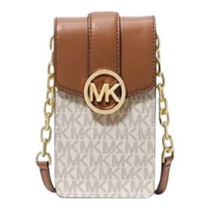 MICHAEL KORS Womens Carmen Small Logo Smartphone Crossbody Bag 35S2GNMC5B-847 (Brown)