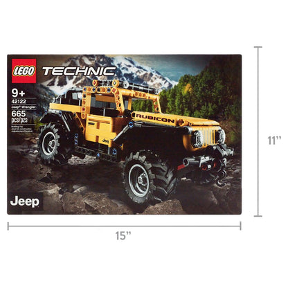 LEGO Technic Jeep Wrangler 4x4 Toy Car Model Building Kit, All Terrain Yellow SUV