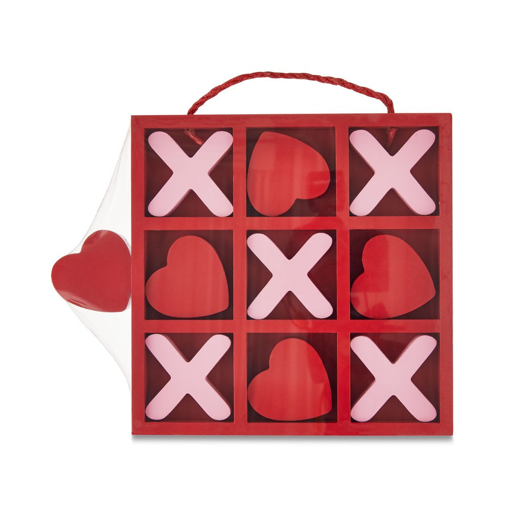 Valentine's Day Red & Pink Heart XOXO Tic Tac Toe Game, Table Decoration, 9.75 in, by Way To Celebrate