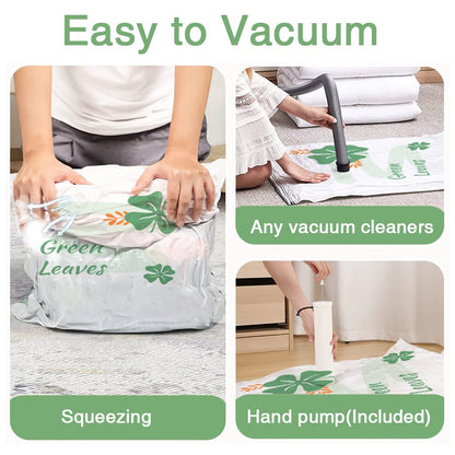 Vacuum Storage Bags with Hand Air Pump, 8 Large (31" X 23" ) Vacuum Seal Space Bags, Vacuum Sealer Bags for Clothes, Comforters, Blankets, Bedding，Pillows, Travel, Moving