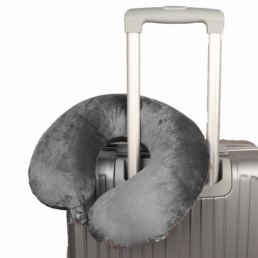 Bon Voyage® Classic Memory Foam Travel Neck Pillow, Grey