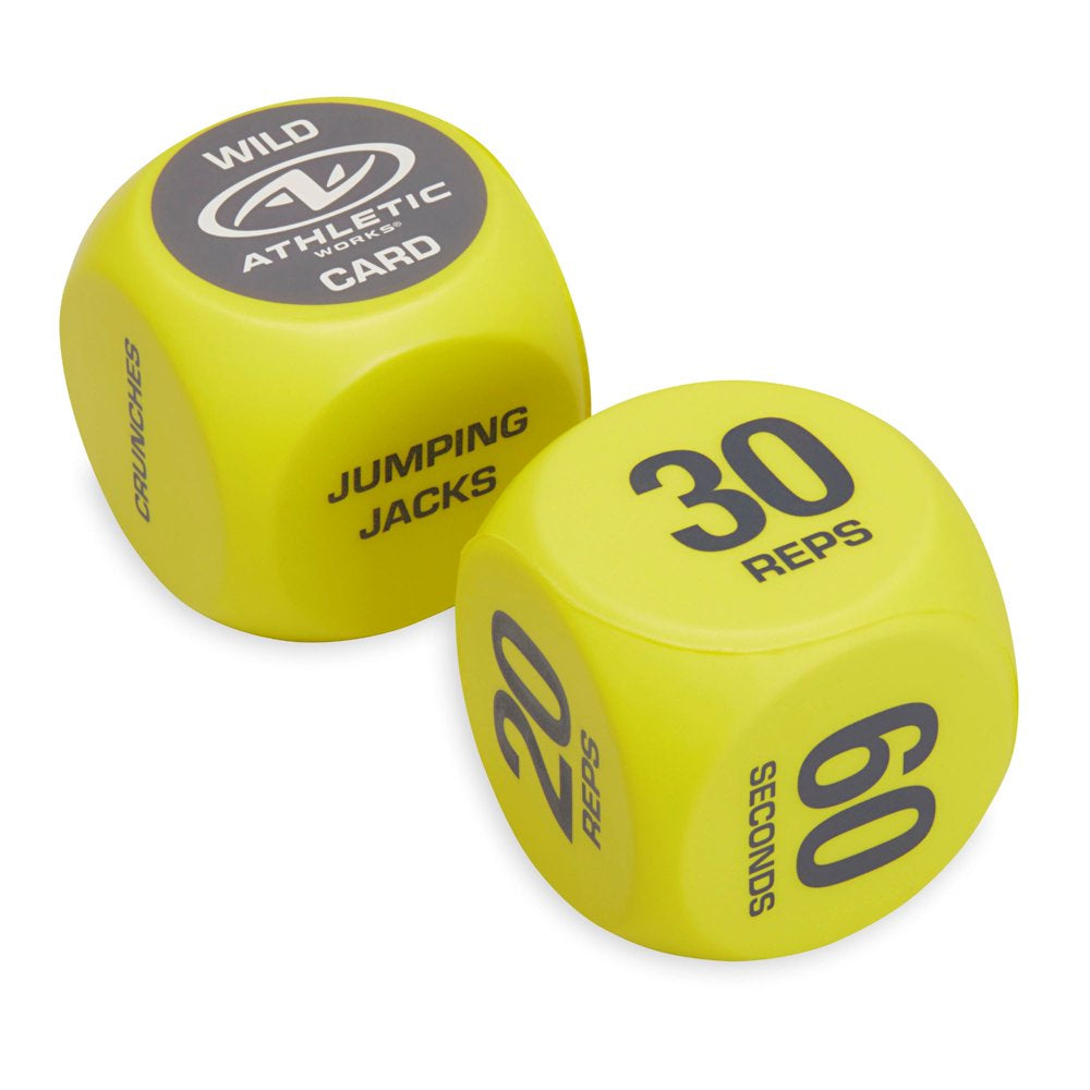 Exercise Workout Dice, 6-Sided, Foam, 2 Pack, Yellow