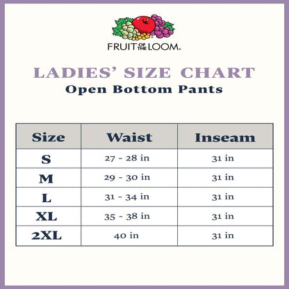 Fruit of the Loom Women's Eversoft Fleece Open Bottom Pant