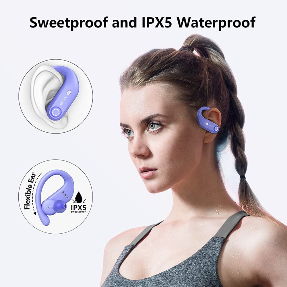 Bluetooth Headphones 4-Mics Call Noise Reduction 64Hrs IPX7 Waterproof Power Bank over ear wireless earbuds with 2200mAh Charging Case for Sports Running Workout Gaming Suitable for ios and samsung