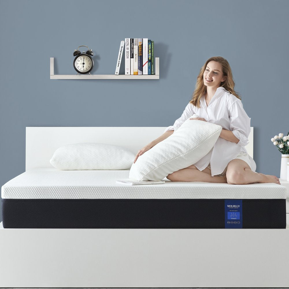 Queen Mattress, Molblly 10" Queen Size Memory Foam Mattress in a Box