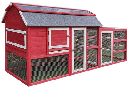 Chicken Coop Outlet Large 102" Wood Backyard Hen House Nesting Box & Run & Cleaning Tray