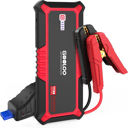 GOOLOO Jump Starter,3000A Peak 12V Car Jumper Pack(Up to 9L Gas and 7L Diesel Engine),SuperSafe Portable Lithium Battery Jump Starter Battery Booster Car Starter with USB Quick Charger