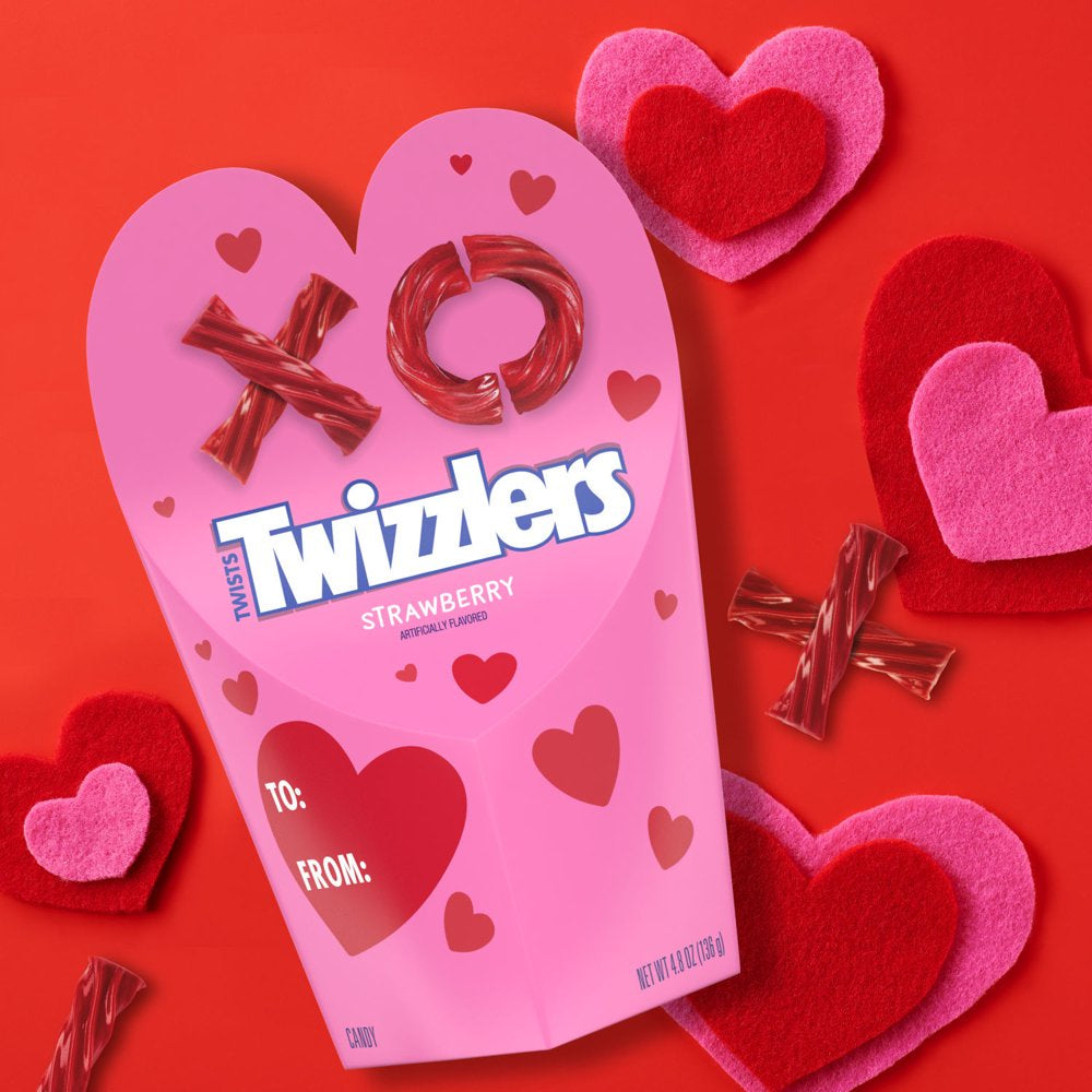 Twizzlers Twists Strawberry Valentine's Day Candy, Gift Box 4.8 oz