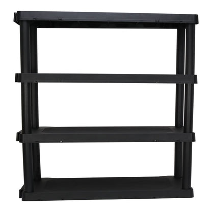 Hyper Tough 13.88"D x 30"W x 56.2"H 4 Shelf Plastic Garage Storage Shelves, Black, Adult