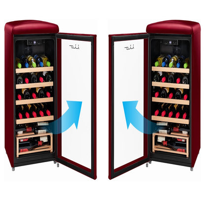 30 Bottle Freestanding Retro Wine Cooler in Wine Red